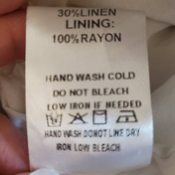 Aaron & Amber SZ L Light Beige Rayon/Linen Blend Relaxed Comfy Pants - Picture 7 of 7